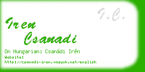 iren csanadi business card